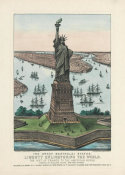 Currier and Ives - The Great Bartholdi Statue - Liberty Enlightening the World, 1885