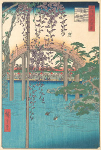 Utagawa Hiroshige - In the Kameido Tenjin Shrine Compound