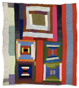 Lucy T. Pettway - Housetop and Bricklayer with Bars quilt