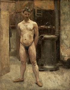 John Singer Sargent - A Male Model Standing before a Stove
