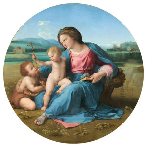 Raphael - The Virgin and Child with Infant Saint John the Baptist in a Landscape (The Alba Madonna)