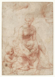 Raphael - The Virgin and Child with the Infant Saint John the Baptist (Study for the Madonna of the Meadow)