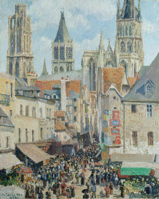Camille Pissarro - Rue de l'Epicerie, Rouen (Effect of Sunlight)