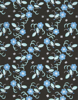 Paul Poiret - Fabric Design with Blue Flowers