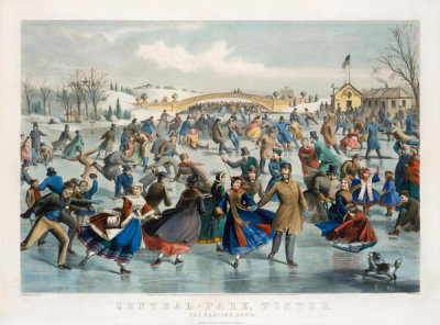 Currier and Ives - Central Park, Winter - The Skating Pond