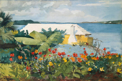 Winslow Homer - Flower Garden and Bungalow, Bermuda