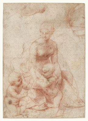 Raphael - The Virgin and Child with the Infant Saint John the Baptist (Study for the Madonna of the Meadow)