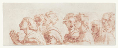Raphael - Upper Figures of Eight Apostles (Fragmentary Study for Christ’s Charge to Peter, from the Acts of the Apostles Tapestry Series), ca. 1515–16