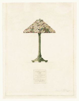 Louis C. Tiffany - Suggestion for, Lamp, for Miss H. W. Perkins, by the, Tiffany Studios, NYC, New York